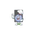 Hard disk cartoon character in a chef dress and white hat