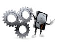 Hard disk character with gear wheels