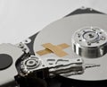 Hard disk drive with band-aid Royalty Free Stock Photo