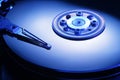 Hard Disk Drive Blue Tint Royalty Free Stock Photo