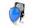 Hard disk drive character with protective shield