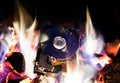 Hard Disk Drive in a Fire Royalty Free Stock Photo