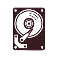 Hard Disk Drive Icon: Simple Illustration of Data Storage, Computer Part, Technology Symbol, Isolated Royalty Free Stock Photo