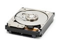 Hard disk drive with its cover removed exposing internal components and platters Royalty Free Stock Photo