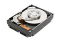 Hard disk drive with its top cover removed exposing internal components Royalty Free Stock Photo