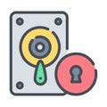 Hard disk drive security icon, data protection, security concept Royalty Free Stock Photo