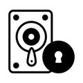 Hard disk drive security icon, data protection, security concept Royalty Free Stock Photo