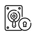 Hard disk drive security icon, data protection, security concept Royalty Free Stock Photo