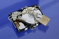 Hard disk with padlock and chain Royalty Free Stock Photo