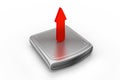 Hard disk and red arrow symbol of upload the file to server Royalty Free Stock Photo