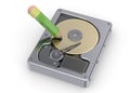 Hard Disk and Writing Concept Royalty Free Stock Photo