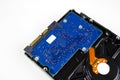 Hard drive disc production. Hard disk drive HDD . Computer hard drive Royalty Free Stock Photo
