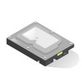 Hard drive, fixed disk or HDD for computer. Winchester realistic icon. Data storage device.