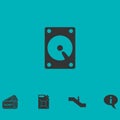 Hard drive icon flat