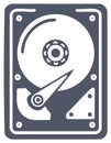 Hard drive icon illustration, computer technology concept, data storage symbol Royalty Free Stock Photo