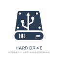 Hard drive icon. Trendy flat vector Hard drive icon on white background from Internet Security and Networking collection Royalty Free Stock Photo