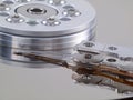 Hard Drive platter and head in front Royalty Free Stock Photo