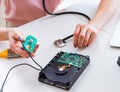 Hard drive repair and data recovery with restoration Royalty Free Stock Photo