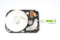 Hard drive and usb stick Royalty Free Stock Photo