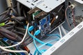 Hard drives are installed inside computer system unit.