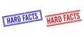 Scratched Textured HARD FACTS Stamp Seals with Double Lines Royalty Free Stock Photo