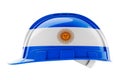 Hard hat with Argentinean flag, 3D rendering