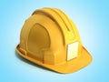 Hard hat background Construction tools 3d render on blue gradient Royalty Free Stock Photo