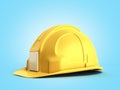 Hard hat background Construction tools 3d render on blue gradient Royalty Free Stock Photo