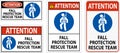 Hard Hat Decals, Attention Fall Protection Rescue Team