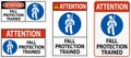 Hard Hat Decals, Attention Fall Protection Trained