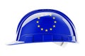 Hard hat with the European Union flag, 3D rendering