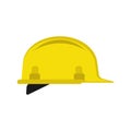 Hard hat flat unifrom engineering construction repair vector icon. Yellow safety cap equipment symbol plastic tool Royalty Free Stock Photo