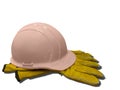 Hard hat and gloves Royalty Free Stock Photo