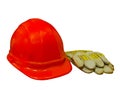 Hard hat and gloves Royalty Free Stock Photo