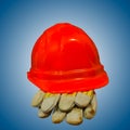 Hard hat and gloves Royalty Free Stock Photo