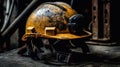 Hard hat headstrong, Construction worker safety gear Royalty Free Stock Photo