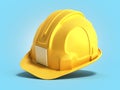 Hard hat helmet Construction tools 3d render on blue gradient Royalty Free Stock Photo