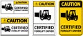 Hard Hat Labels, Caution Certified Forklift Driver Royalty Free Stock Photo