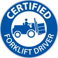 Hard Hat Labels, Caution Certified Forklift Driver Royalty Free Stock Photo