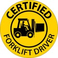 Hard Hat Labels, Caution Certified Forklift Driver Royalty Free Stock Photo