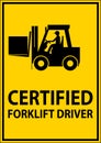 Hard Hat Labels, Caution Certified Forklift Driver Royalty Free Stock Photo