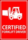 Hard Hat Labels, Caution Certified Forklift Driver Royalty Free Stock Photo
