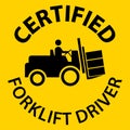 Hard Hat Labels, Caution Certified Forklift Driver Royalty Free Stock Photo