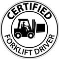 Hard Hat Labels, Caution Certified Forklift Driver Royalty Free Stock Photo