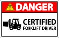 Hard Hat Labels, Danger Certified Forklift Driver