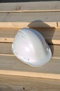 Hard Hat on Lumber Royalty Free Stock Photo