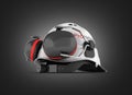 Hard hat safety halmet with earmuffs isolated on black gradient background 3d Royalty Free Stock Photo