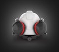 Hard hat safety halmet with earmuffs isolated on black gradient background 3d Royalty Free Stock Photo