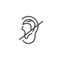 Hard of hearing line icon