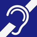 Hard of hearing. No hear icon. Deafness symbol